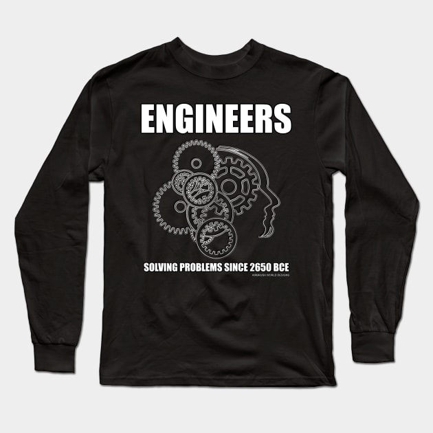 Solving Problems Since 2650 BCE Funny Engineering Novelty Gift Long Sleeve T-Shirt by Airbrush World